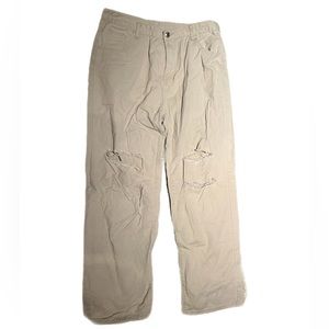 Tan Ripped Wide Leg Pants size XL